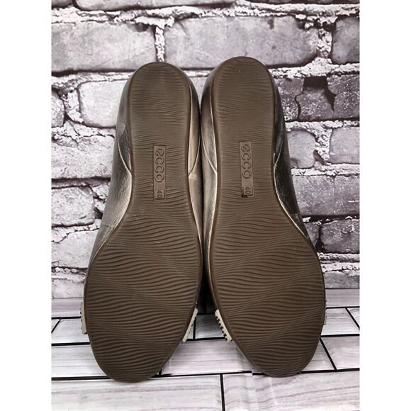 Ecco Silver Pewter Leather Rhinestone Ballet Flats Shoes Women’s Sz 40EU/9M US - Picture 15 of 16